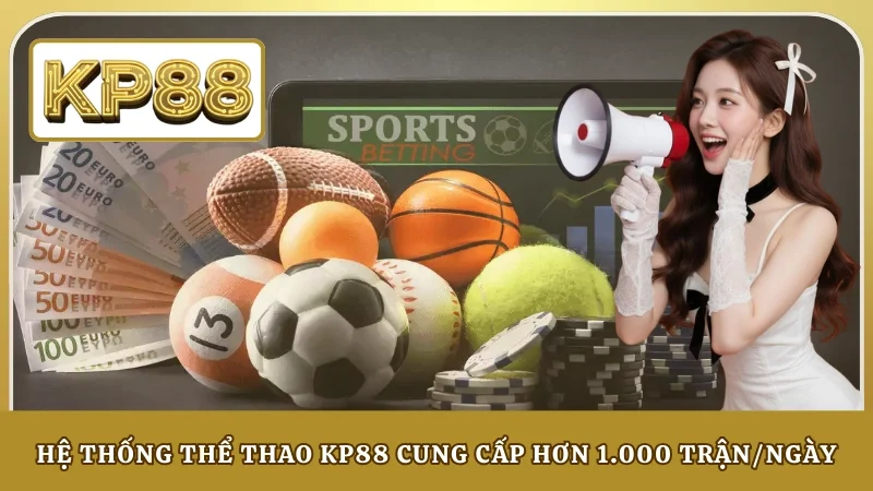 Hệ thống thể thao KP88 cung cấp hơn 1.000 trận/ngày